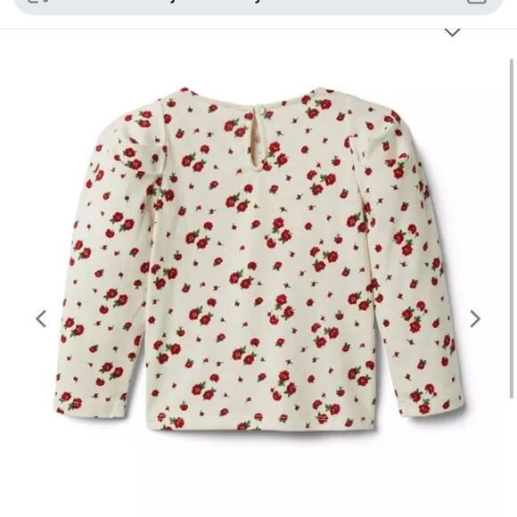 [janie & jack] BNWOT puff sleeve rose long sleeve shirt. - Picture 3 of 7